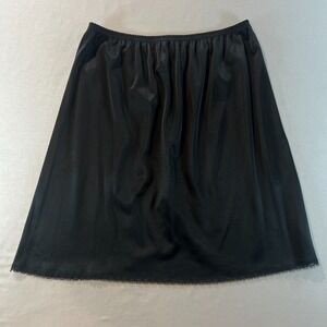 Vintage Vanity Fair Half Slip Black Nylon Lace Hem Size Small S 18" Length USA M